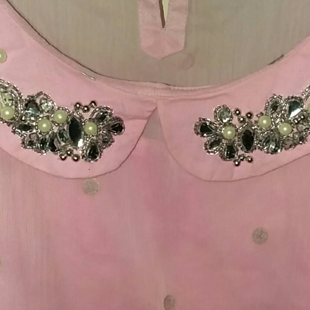 Scooter Brown girls pink sleeveless top w/tank top - Picture 3 of 4